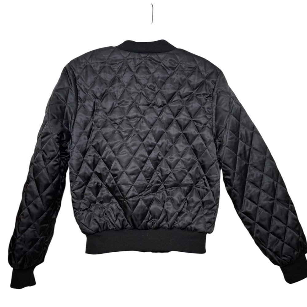 Eilly Bazar Women’s Black Quilted Bomber Jacket Small - Picture 2 of 7